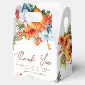 Elegante Hibiscus Bloem Tropische Bloemen Bruiloft Bedankdoosjes (Geopend)