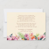 Elegante Hibiscus Bloem Tropische Bloemen Bruiloft Bedankkaart (Achterkant)