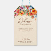 Elegante Hibiscus Bloem Tropische Bloemen Bruiloft Cadeaulabel (Voorkant)