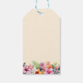 Elegante Hibiscus Bloem Tropische Bloemen Bruiloft Cadeaulabel (Achterkant)