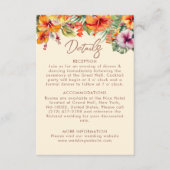 Elegante Hibiscus Bloem Tropische Bloemen Bruiloft Informatiekaartje (Voorkant)