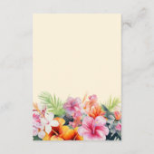 Elegante Hibiscus Bloem Tropische Bloemen Bruiloft Informatiekaartje (Achterkant)