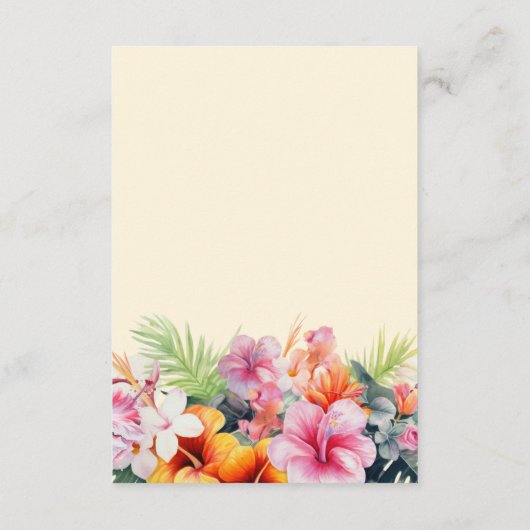 Elegante Hibiscus Bloem Tropische Bloemen Bruiloft Informatiekaartje (Achterkant)