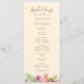 Elegante Hibiscus Bloem Tropische Bloemen Bruiloft Programmakaart (Achterkant)