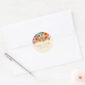 Elegante Hibiscus Bloem Tropische Bloemen Bruiloft Ronde Sticker (Envelop)