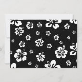 Elegante Hibiscus Bloem Zwart & Witte Uitnodiging (Achterkant)