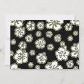 Elegante Hibiscus Bloemen Zwart & Tan Uitnodiging (Achterkant)