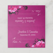 Elegante Hibiscus Floral Dark Fuchsia gevouwen taf Plaatskaartje (Buitenkant ongevouwen)