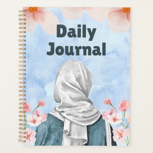 Elegante Hidjab Waterverf "Dagboek" Planner (Voorkant)