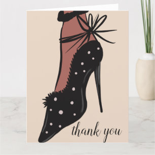 Elegante Hiel Schoonheid Fashionista Blogger Bedankkaart