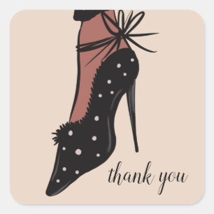 Elegante Hiel Schoonheid Fashionista Blogger Vierkante Sticker