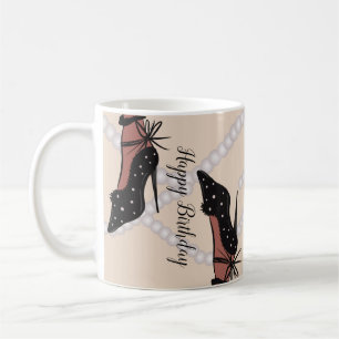 Elegante hiel schoonheid fashionista verjaardag aa koffiemok