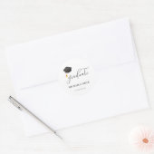 Elegante High School Black Afstuderen Envelope Sea Ronde Sticker (Envelop)