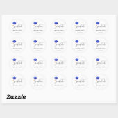Elegante High School Blue Afstuderen Envelope Seal Ronde Sticker (Vel)