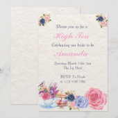 Elegante High Tea bruids douche uitnodiging (Voorkant / Achterkant)