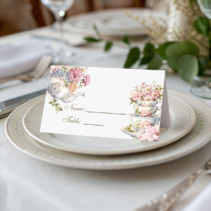 Elegante High Tea Vintage Naam Plaatskaart Plaatskaartje