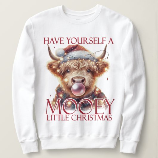 Elegante Highland Koe, vrolijk kerstfeest Trui (Design voorkant)