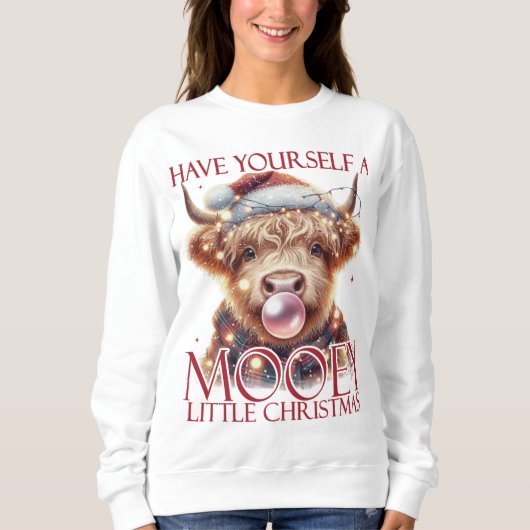 Elegante Highland Koe, vrolijk kerstfeest Trui (Voorkant)