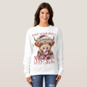 Elegante Highland Koe, vrolijk kerstfeest Trui (Voorkant volledig)