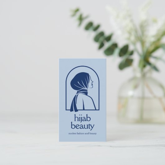 Elegante Hijab Logo minimalistische islamitische Visitekaartje (Staand voorkant)