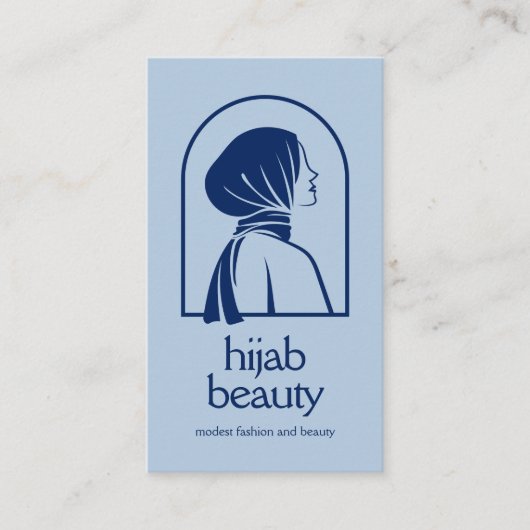 Elegante Hijab Logo minimalistische islamitische Visitekaartje (Voorkant)