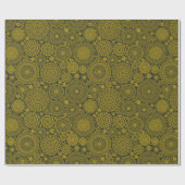 Elegante hindoe mandala patroon groen goud diwali cadeaupapier (Vlak)