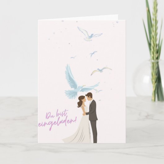 Elegante Hochzeitseinladung Du bist eingeladen! mi Kaart (Voorkant)