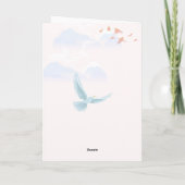 Elegante Hochzeitseinladung mit Brautpaar & Tauben Kaart (Achterkant)