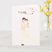 Elegante Hochzeitskarte mit romantischem Brautpaar Kaart (Gele Bloem)