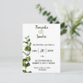 Elegante Hochzeitzegladung mit Grünen Blättern - Kaart (Staand voorkant)