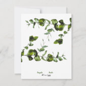 Elegante Hochzeitzegladung mit Grünen Blättern - Kaart (Achterkant)