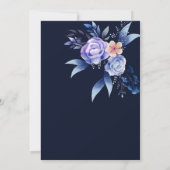 elegante hoek peony met blauwe bruiloft kaart (Achterkant)