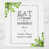 Elegante Hoek Varen Decoratie Bruiloft Wijn Etiket (Enkel label)