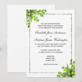 Elegante hoekvaren decoratie bruiloft kaart