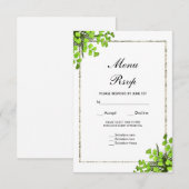 Elegante hoekvaren decoratie bruiloft menu RSVP (Voorkant / Achterkant)