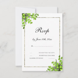 Elegante hoekvaren decoratie bruiloft RSVP kaartje