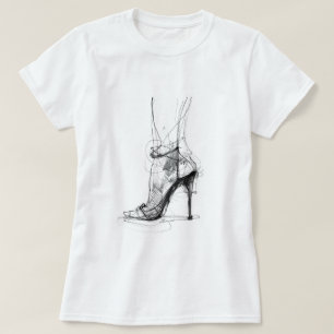 Elegante Hoge Hak Voet - Vrouwelijke Stijl T-shirt