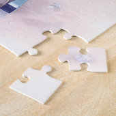 Elegante Hoge Hak Zachte Blauwe Bloemen Stiletto Legpuzzel (Zijkant)