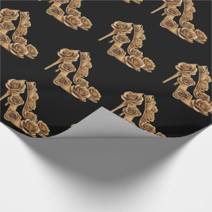 Elegante hoge hakken met gouden rozen zwart goud cadeaupapier