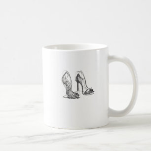 Elegante hoge hakken schets koffiemok
