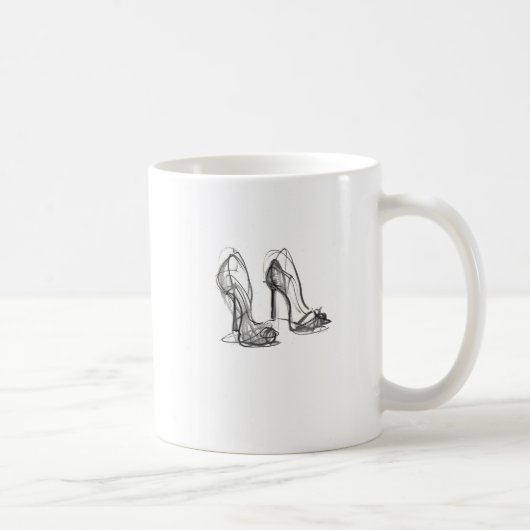 Elegante hoge hakken schets koffiemok (Rechts)