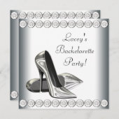 Elegante hoge hakken vrijgezellenfeest kaart (Voorkant / Achterkant)