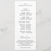 Elegante Hoge Huwelijksprogramma's Romantische Kal Programmakaart (Achterkant)