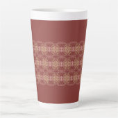 Elegante hoge roze en olijfgroene met burgundy latte mok (Voorkant)