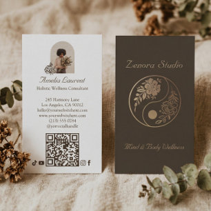 Elegante Holistische Yin Yang Spirituele Welzijnsf Visitekaartje