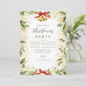 Elegante Holly Bells kerst Kaart (Staand voorkant)