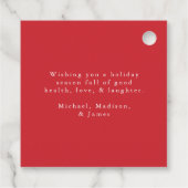 Elegante Holly Berries en dennenappels Kerstmis Bedankjes Labels (Achterkant)