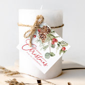 Elegante Holly Berries en dennenappels Kerstmis Bedankjes Labels