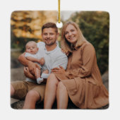 Elegante Holly Berries en dennenappels Kerstmis Keramisch Ornament (Achterkant)