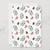 Elegante Holly Berries en Pine Cones Holiday Party Kaart (Achterkant)